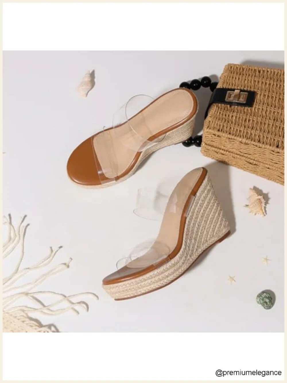 Platform Wedge Sandals with Cushioned Insole - Slip-On Espadrilles